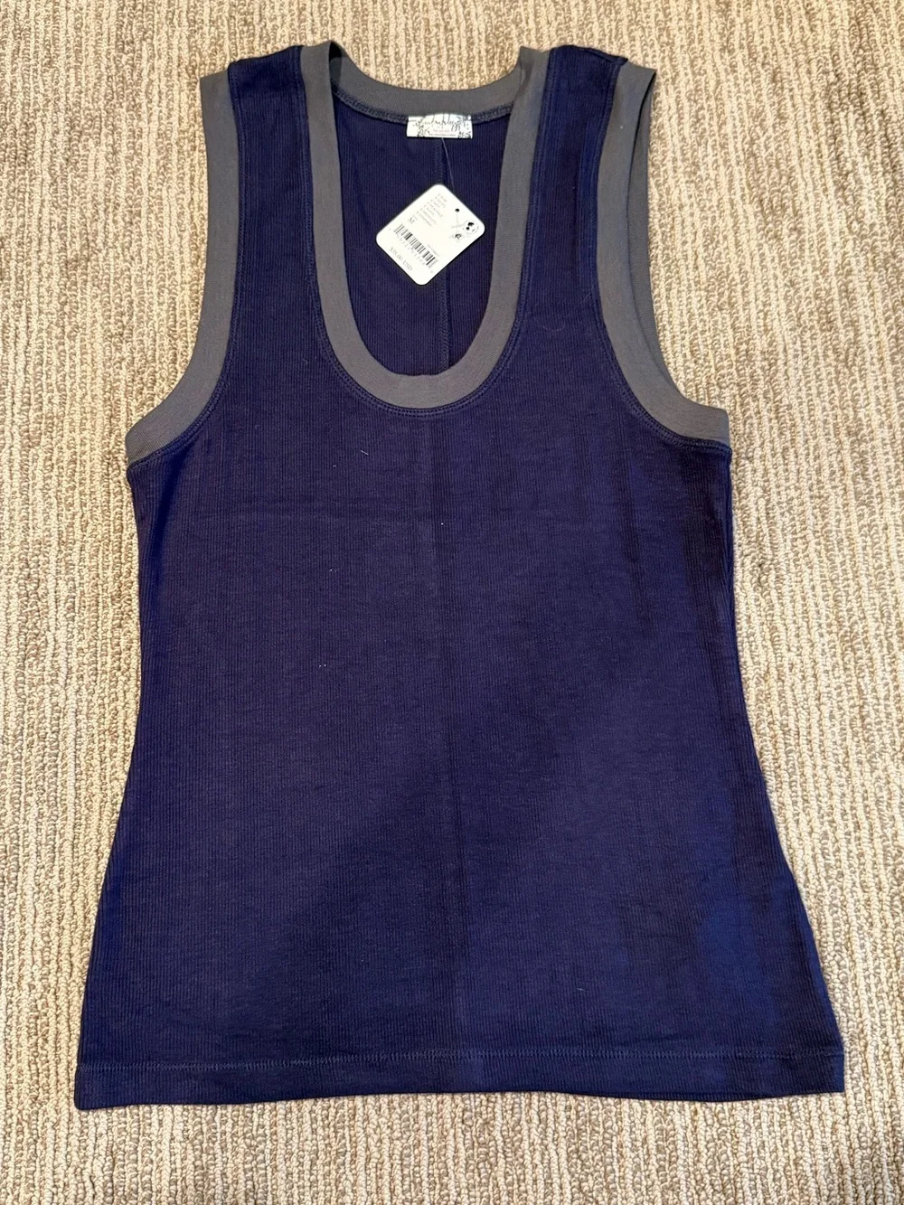 FP Sleeveless Navy Tank Top
